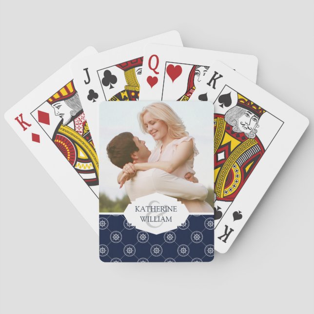 Addieren Sie Wheel Pattern Ihrer Namens| Kapitäne Spielkarten (Rückseite)