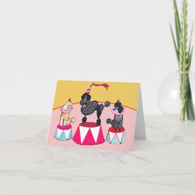 Addie's Circus Poodles Notecard Karte (Vorderseite)