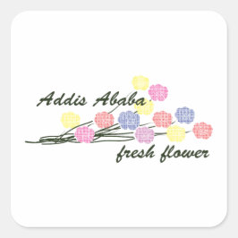Addis Ababa Fresh Flower – Colorful Floral Art Quadratischer Aufkleber