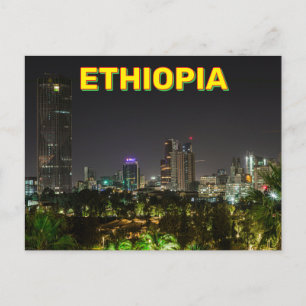 Addis Abeba, Äthiopien in der Nacht Postkarte