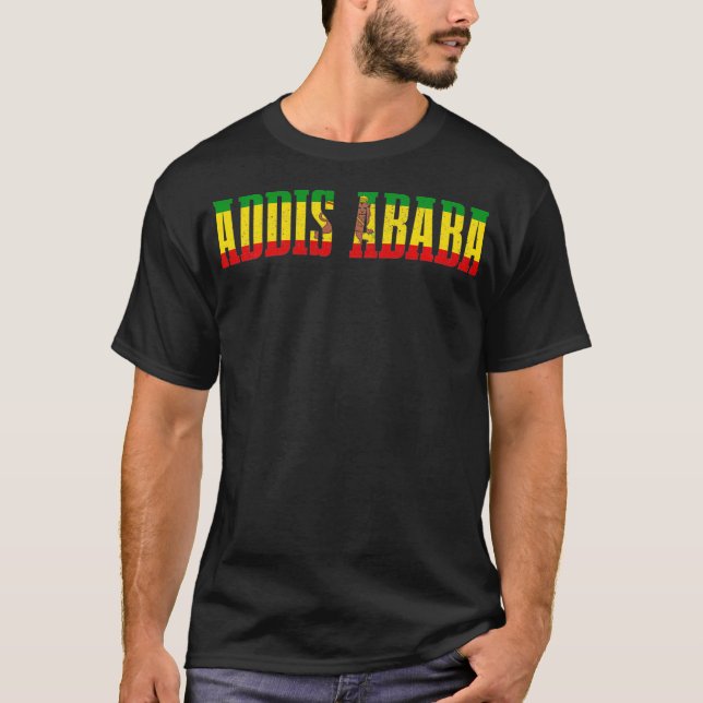 Addis Abeba Äthiopien Pride Äthiopische Flagge Roo T-Shirt (Vorderseite)