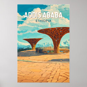 Addis Abeba Äthiopien Reise Kunst Vintage Poster