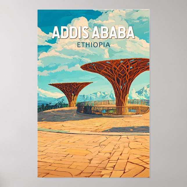 Addis Abeba Äthiopien Reise Kunst Vintage Poster (Vorne)