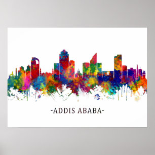 Addis Abeba Äthiopien Skyline Poster