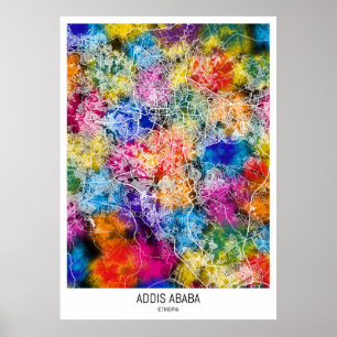 Addis Abeba Äthiopien Stadtplan Poster