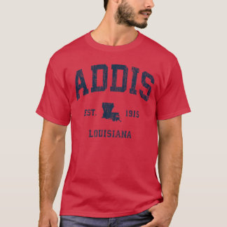 Addis Louisiana LA Vintage Athletik Navy Sport De T-Shirt