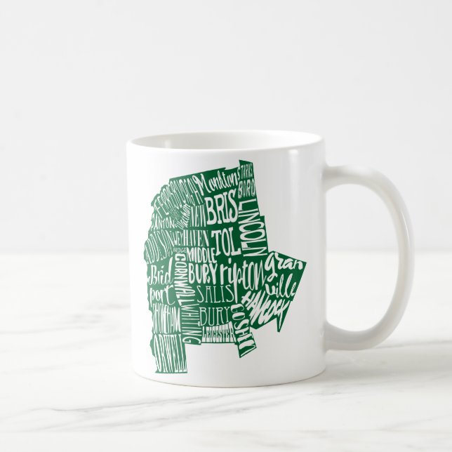 Addison County Typografie 11-Unze-klassische weiße Kaffeetasse (Rechts)