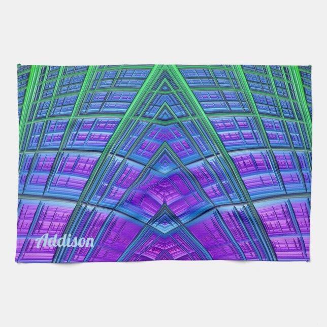 ADDISON ~ Lila grünes Blau ~ ORIGINALE Küche Geschirrtuch (Horizontal)