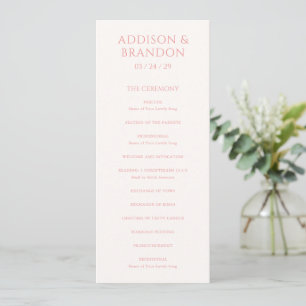 Addison Pink Classic Hochzeit Programm