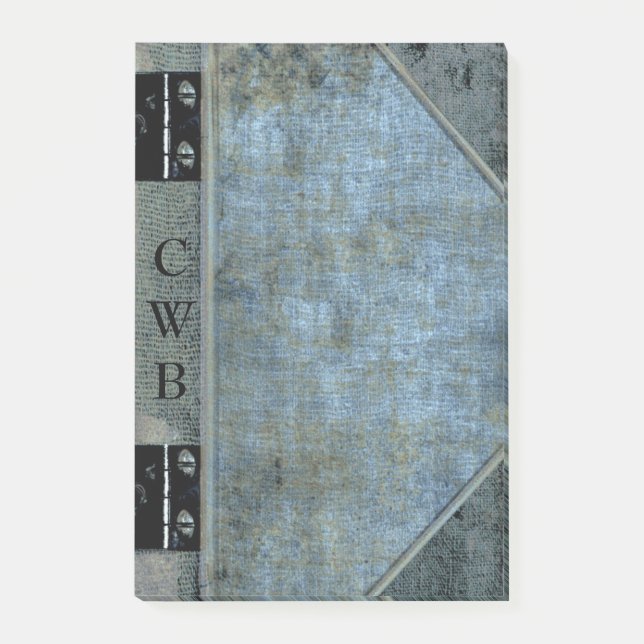 Addison Scout Altes Buch Cool Monogramm Post-it Klebezettel (Vorderseite)