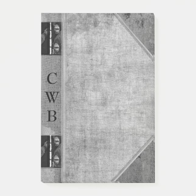 Addison Shade Altes Buch Cool Monogramm Post-it Klebezettel (Vorderseite)
