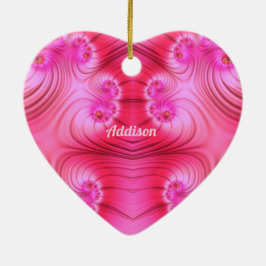 ADDISON ~ VALENTINE HEART ~ Pink Fraktal ~ Keramik Ornament