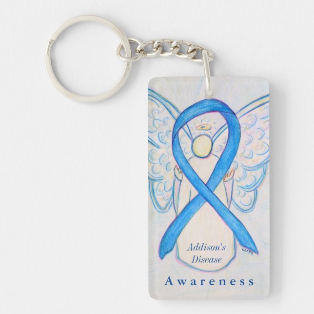 Addison's Disease Angel Awareness Ribbon Schlüssel Schlüsselanhänger (Vorderseite)