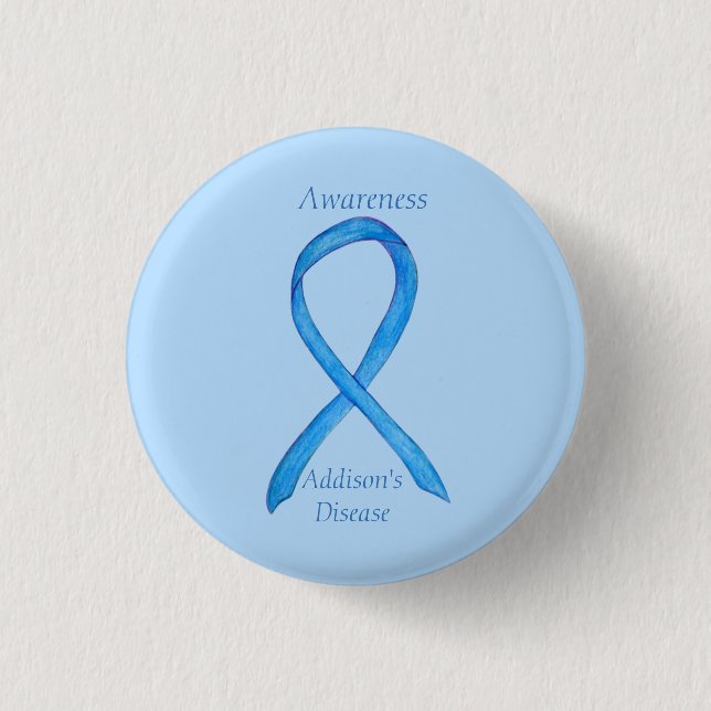 Addison's Disease Awareness Custom Ribbon Art Butt Button (Vorderseite)