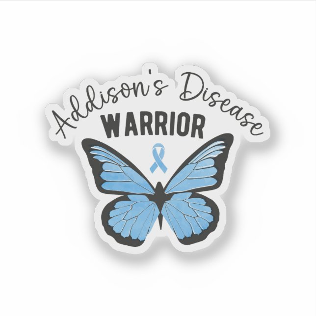 Addison's Disease Warrior Butterfly Seltene Krankh Aufkleber (Vorderseite)