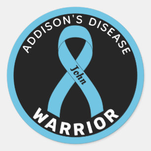 Addison's Disease Warrior Ribbon Black Runder Aufkleber