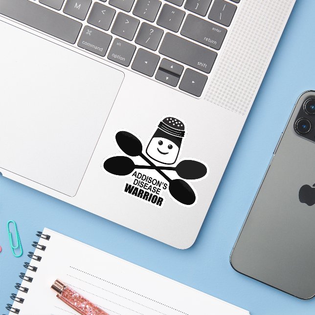 Addison's Disease Warrior Sticker (Laptop mit iPhone)