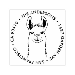Address Briefmarke, Funny Llama Address Briefmarke Permastempel
