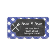 Address Labels Blue gingham GRILLEN Chalk