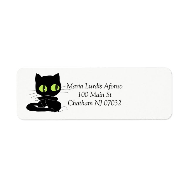 Address Labels Cats Black (Vorne)