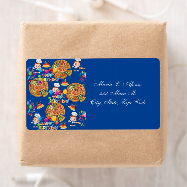 Address Return Label Pizza Pies Happy Birthday (Insitu)