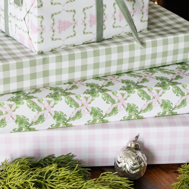Addy's Pink Marshmallow Gingham Wrapping Paper Geschenkpapier Set (Von Creator hochgeladen)