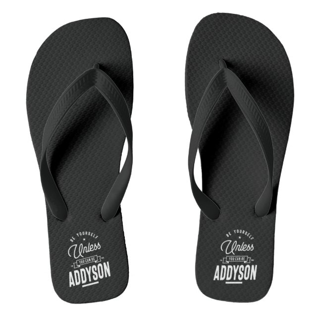 Addyson Personalisierter Name Geburtstag Flip Flops (Fußbett)