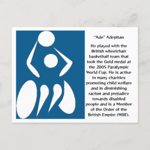 "Ade" Adepitan, Rollstuhl-Basketballspieler Postkarte