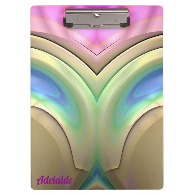 ADELAIDE ~ 3D! ~ Pastellblau Grün Rosa Original Klemmbrett (Vorderseite)