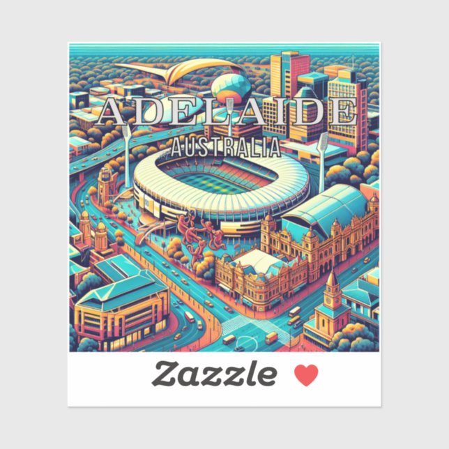 Adelaide Australia 3 Inch Vinyl Sticker (Blatt)