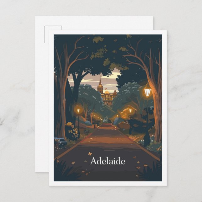 Adelaide Australia Art Vintage Travel Postkarte (Vorne/Hinten)