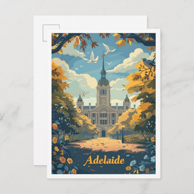 Adelaide Australia Art Vintage Travel Postkarte (Vorne/Hinten)
