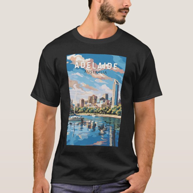 Adelaide Australia Reisen Art Vintag T-Shirt (Vorderseite)