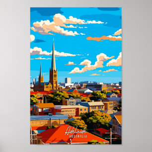 Adelaide Australia Vintage Illustration Poster