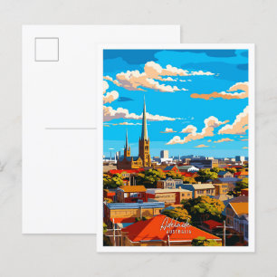 Adelaide Australia Vintage Illustration Postkarte