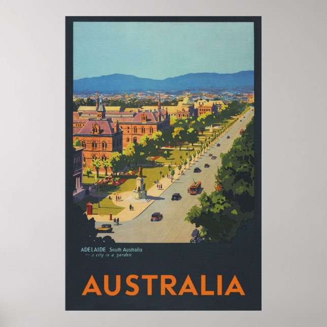 Adelaide Australia Vintage Travel Poster (Vorne)