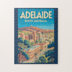 Adelaide Australien Illustration Reise Kunst Vinta Puzzle