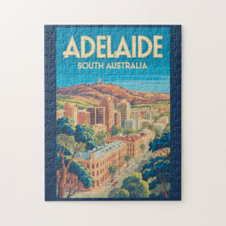 Adelaide Australien Illustration Reise Kunst Vinta Puzzle