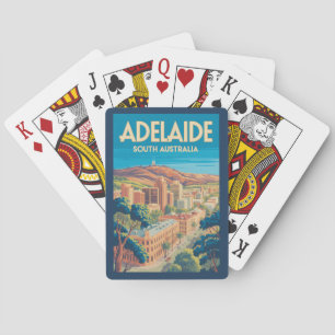 Adelaide Australien Illustration Reise Kunst Vinta Spielkarten