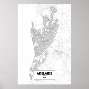 Adelaide, Australien (schwarz auf weiß) Poster