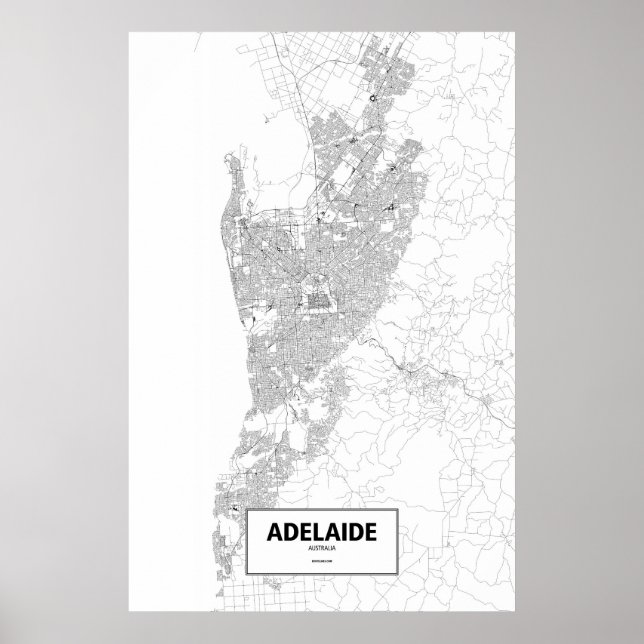 Adelaide, Australien (schwarz auf weiß) Poster (Vorne)