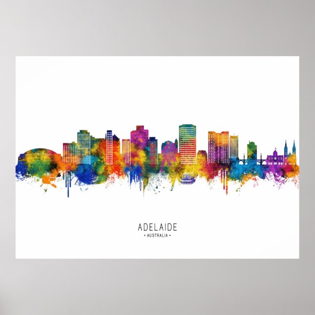 Adelaide Australien Skyline Poster (Vorne)