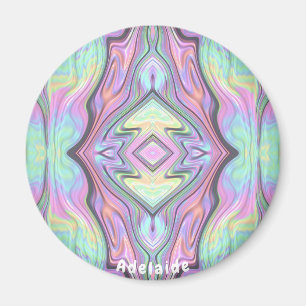 ADELAIDE ~ Gelb Grüne und Rosa Perlmutter Design Magnet