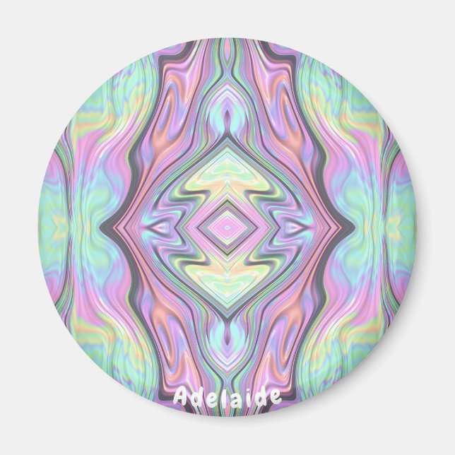 ADELAIDE ~ Gelb Grüne und Rosa Perlmutter Design Magnet (Vorne)