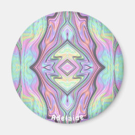 ADELAIDE ~ Gelbgrün und rosa Peeldesign Magnet