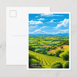 Adelaide Hills Australien Reiseillustrierung Postkarte