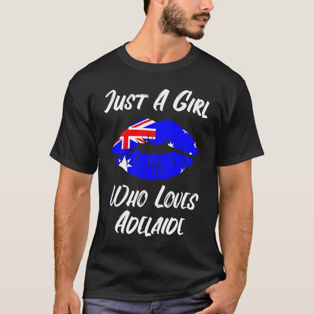 Adelaide Lips Mouth Liebe Australische Flagge T-Shirt (Vorderseite)
