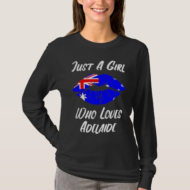 Adelaide Lips Mouth Love Australian Flag T-Shirt (Vorderseite)