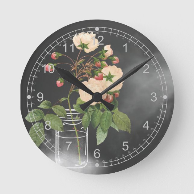 Adelaide-Rose Runde Wanduhr (Vorderseite)