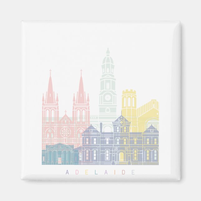 ADELAIDE SKYLINE POSTER PASTEL MAGNET (Vorne)